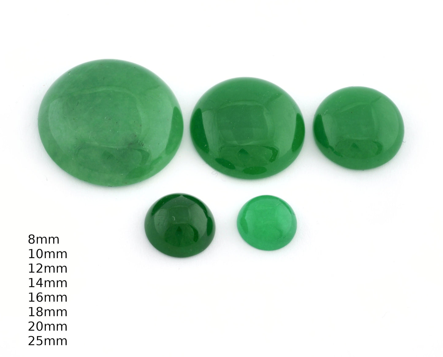 Green Round Dome Cabochon quartz Dyed Flat Back Cab82-3