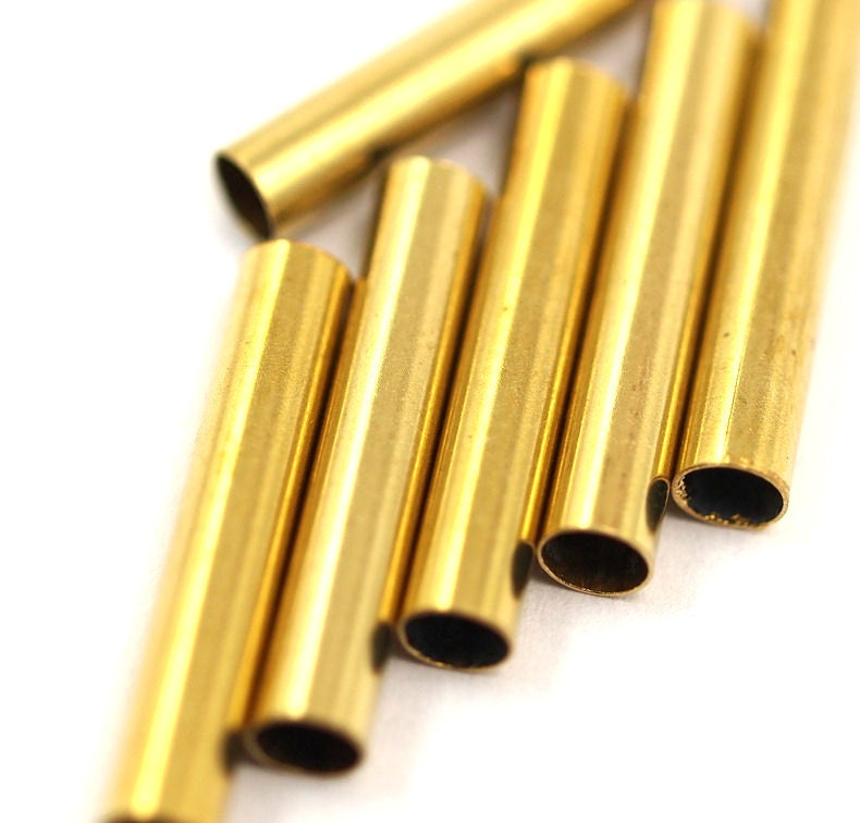 35 Pcs Raw Brass Tube 22x4mm (hole 3.4mm) E224Y35 522
