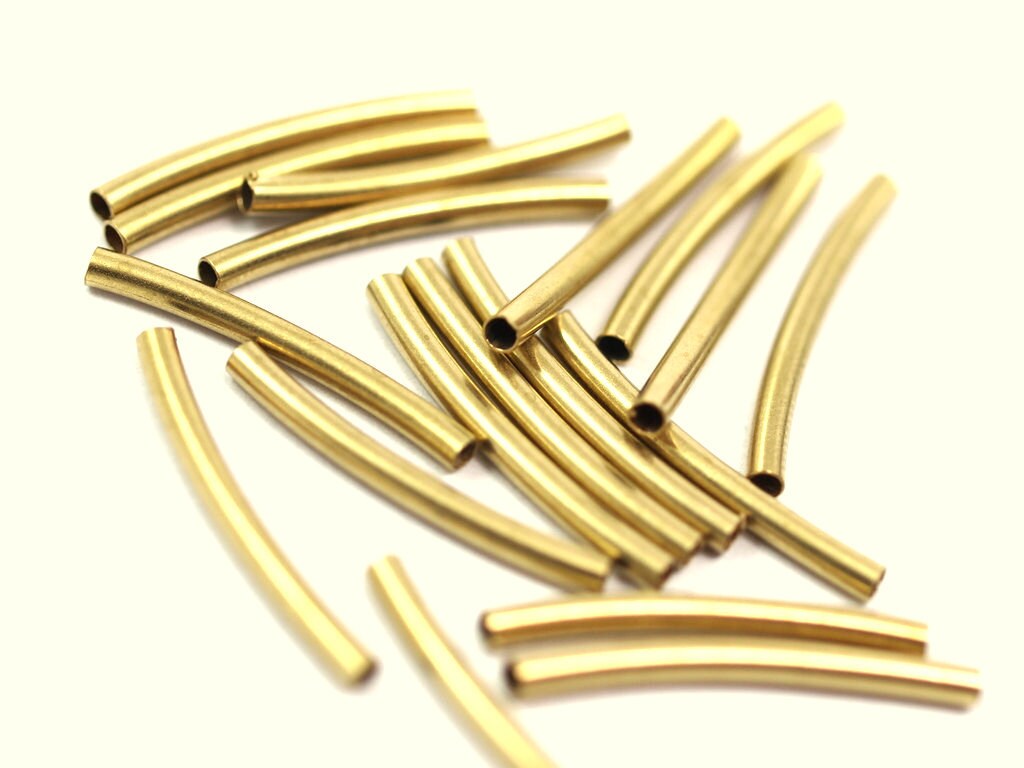 Raw Brass Curved Tube 30 Pcs 20x2mm (hole 1.5mm) ttt02 E202C16 OZ953
