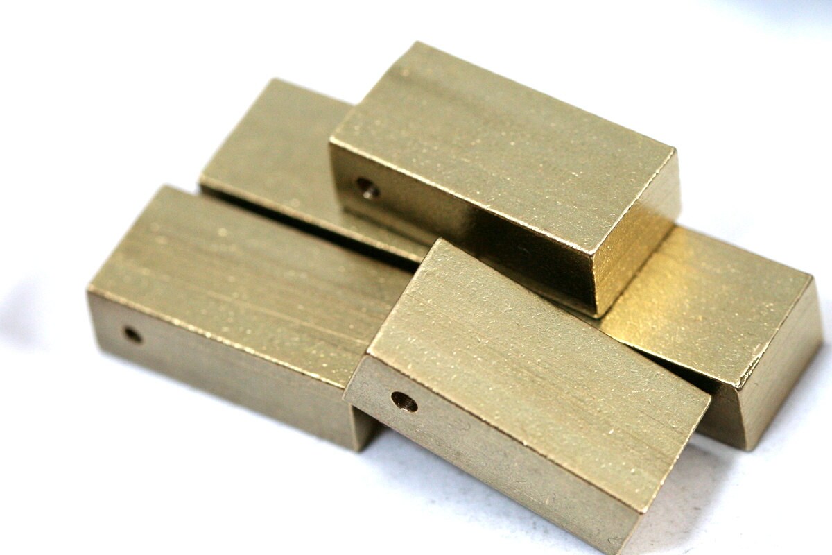 Rectangle bar rod stamping Raw Brass 2 pcs 8x12x24mm 1769