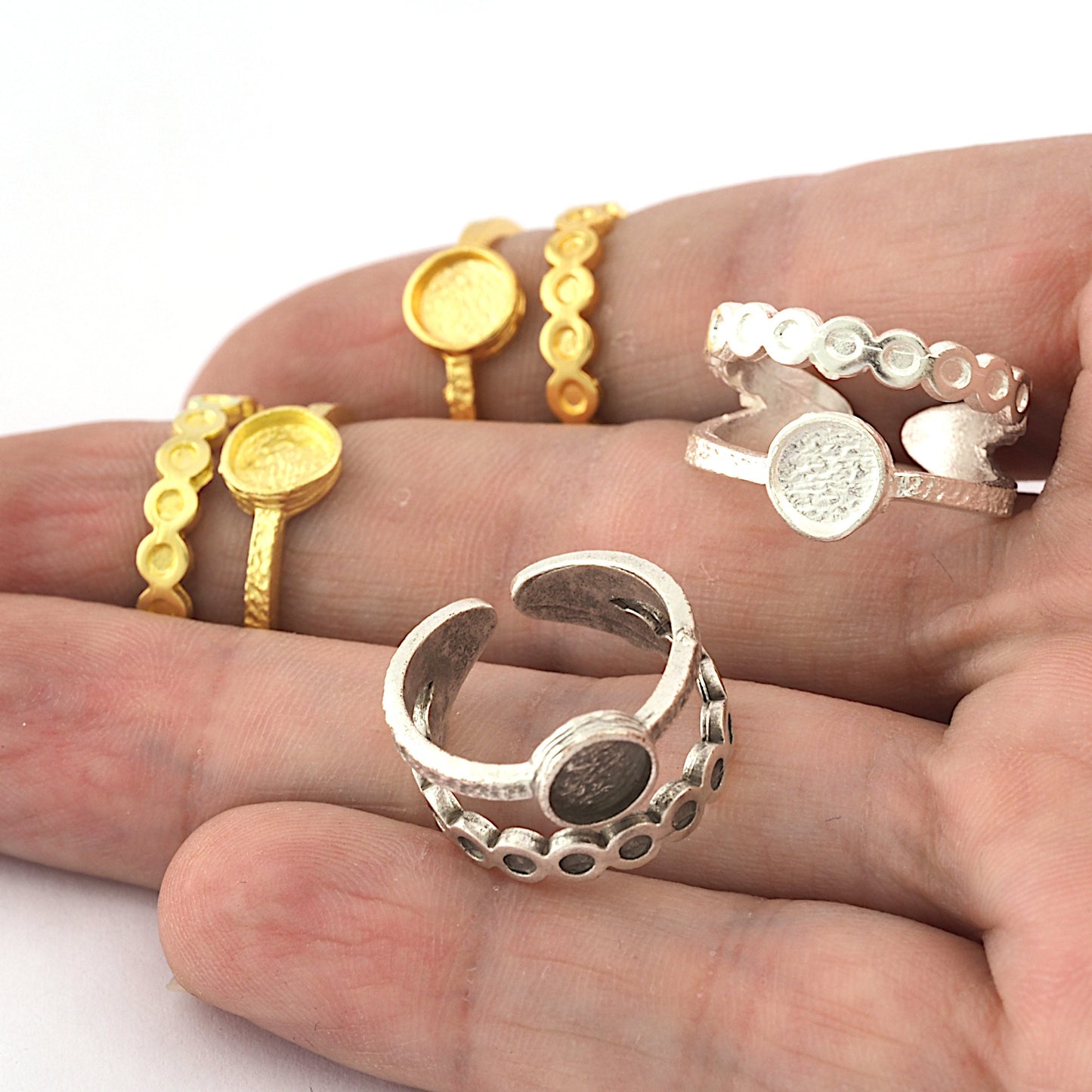 Band Ring , Bezel Setting Blank Raw Brass,Antique Silver Shiny silver, Shiny gold plated Brass (6mm Blank ) 5416