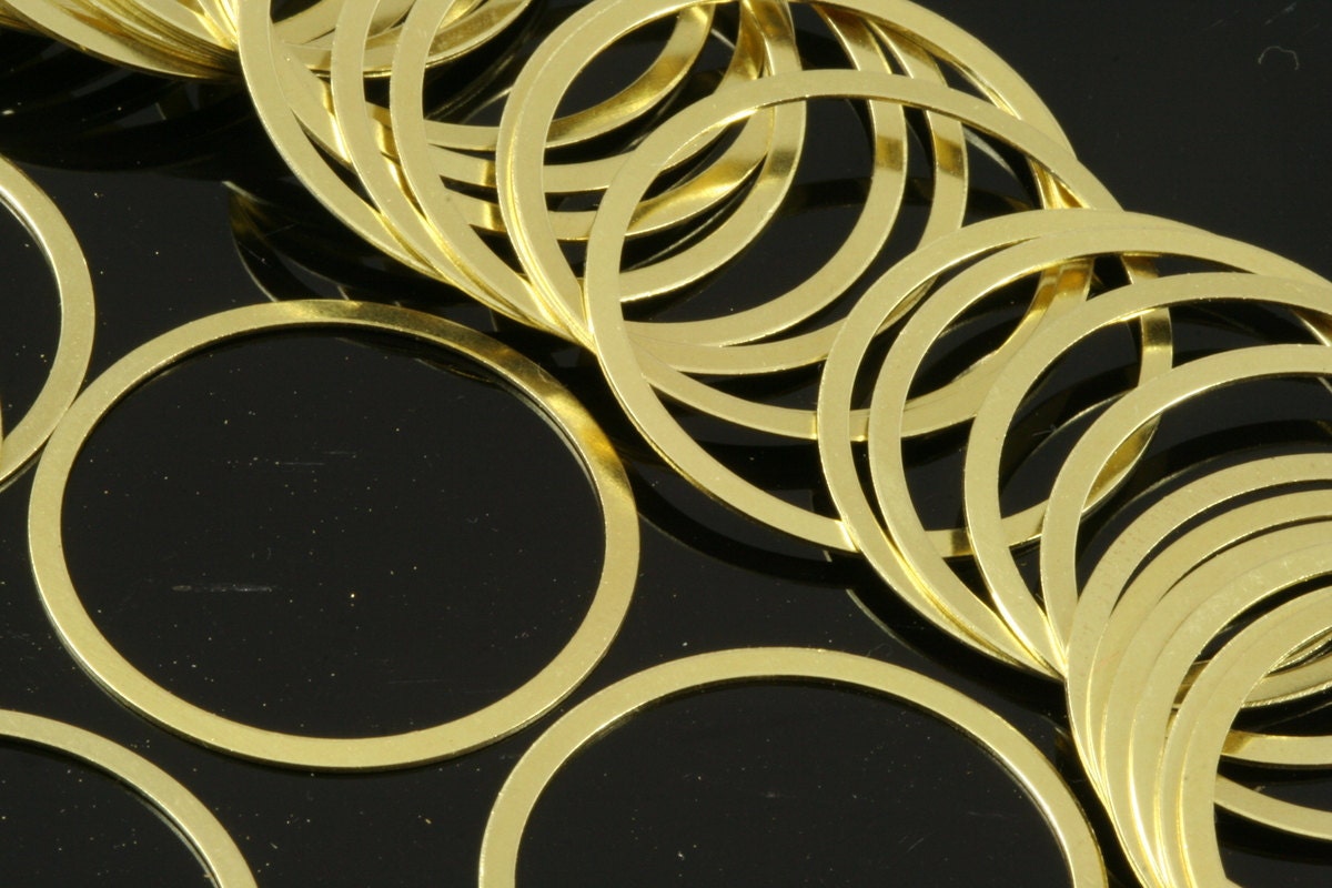 Circle Links, Seamless Ring Circle Connectors for Jewelry Making Raw Brass 28mm, 451-56