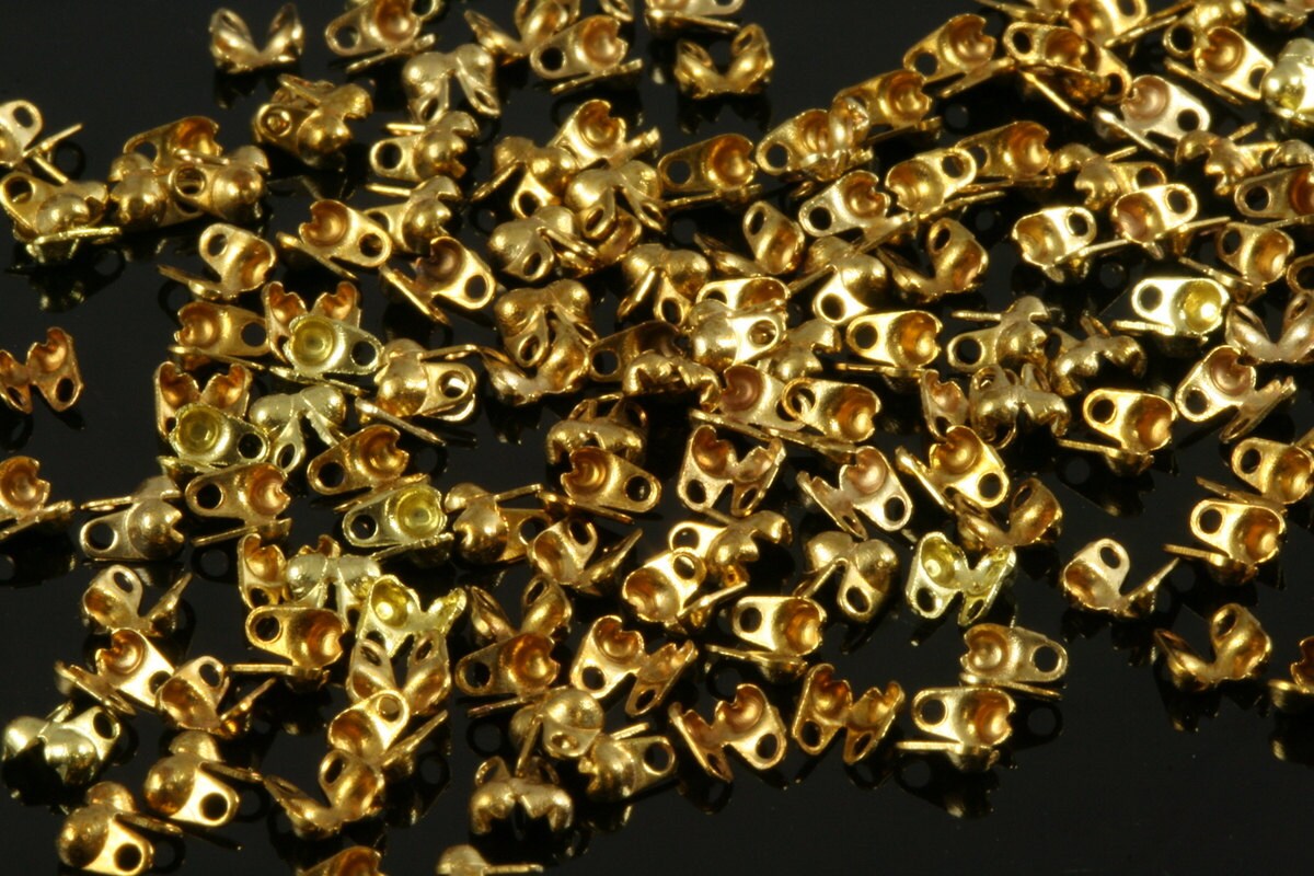 ball chain end caps 144 pcs raw brass end caps 2,3mm, CS2R 1828
