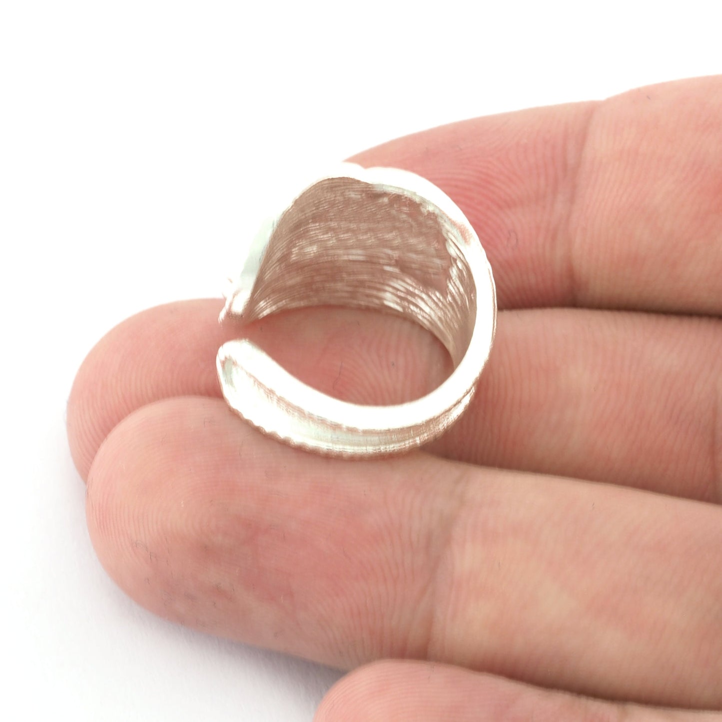 Spoon Ring Adjustable Drop Blank Bezel -Raw brass -Shiny silver -Antique silver -Shiny gold plated (7 US Adjustable ) 4x6mm Blank 5444