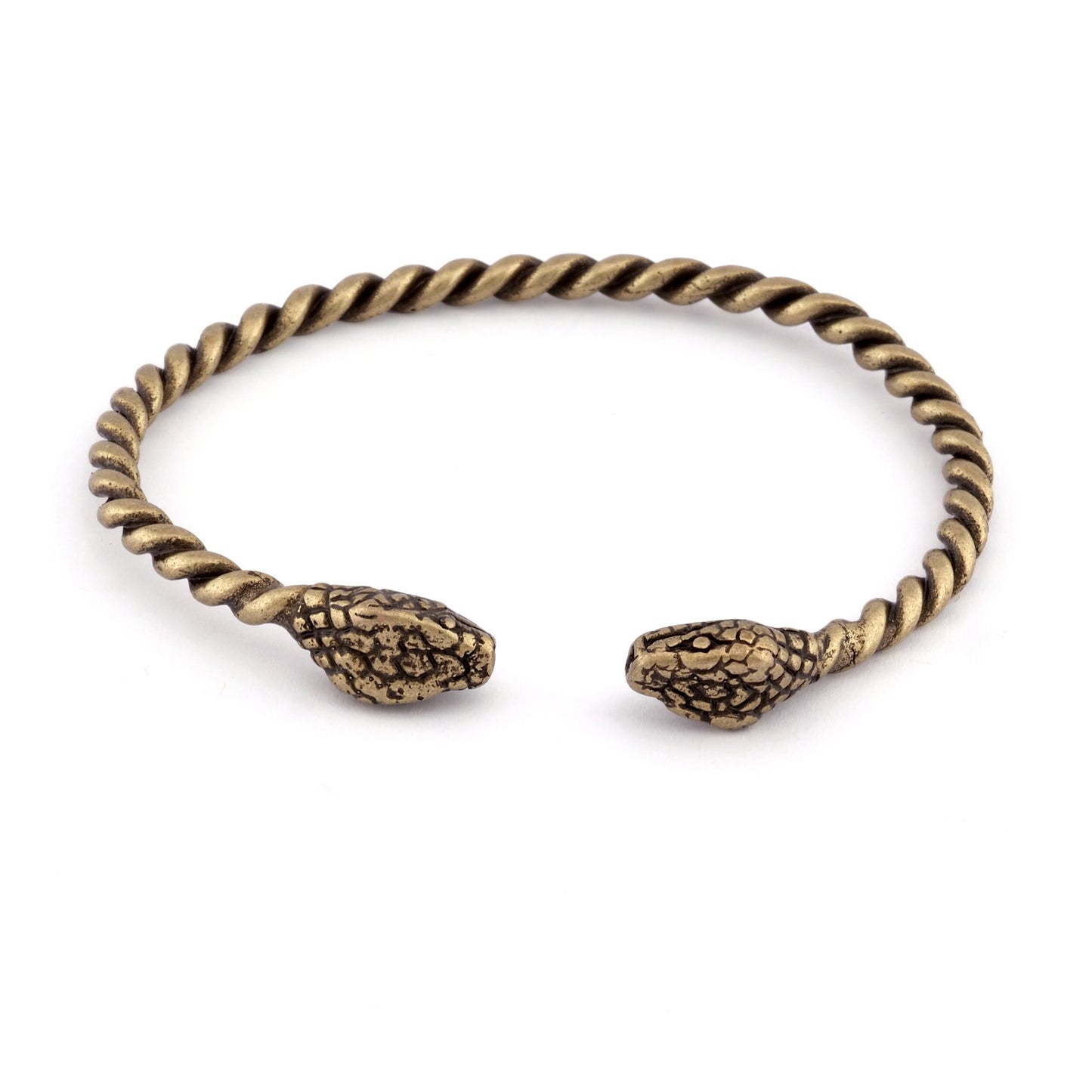 Snake Twisted Swirl Bracelet Antique Bronze Plated Brass (64mm inner size - Adjustable ) 5490