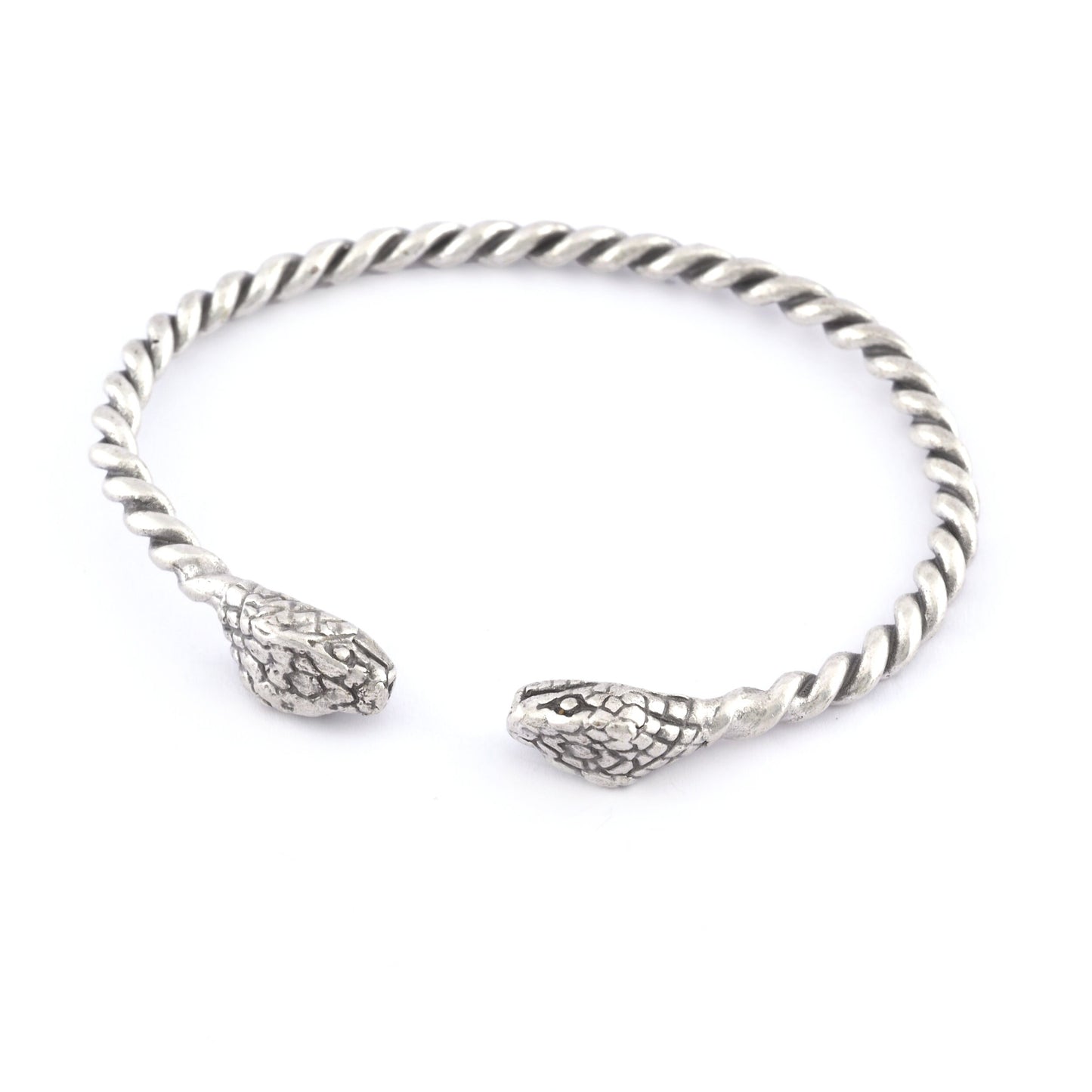 Snake Twisted Swirl Bracelet Antique Silver Plated Brass (64mm inner size - Adjustable ) 5490