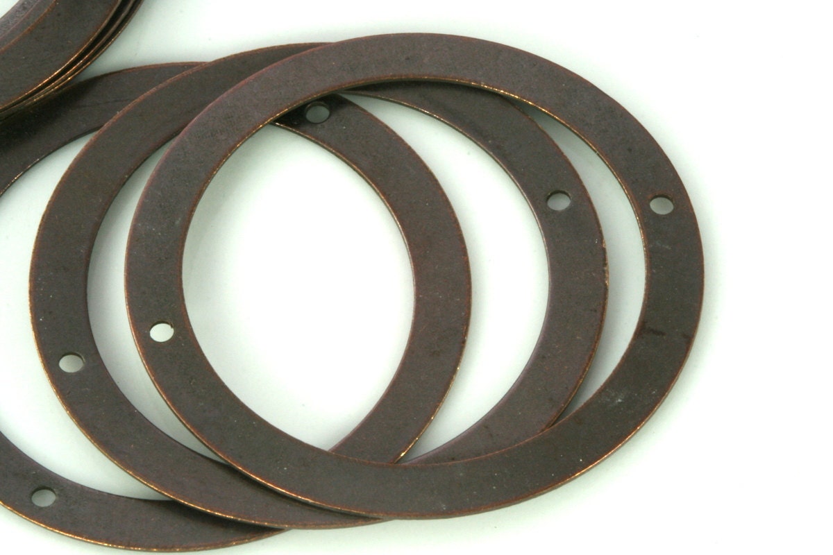 circle two 2 hole connector 30 Pcs 40mm antique copper brass charms ,findings 6AC-58
