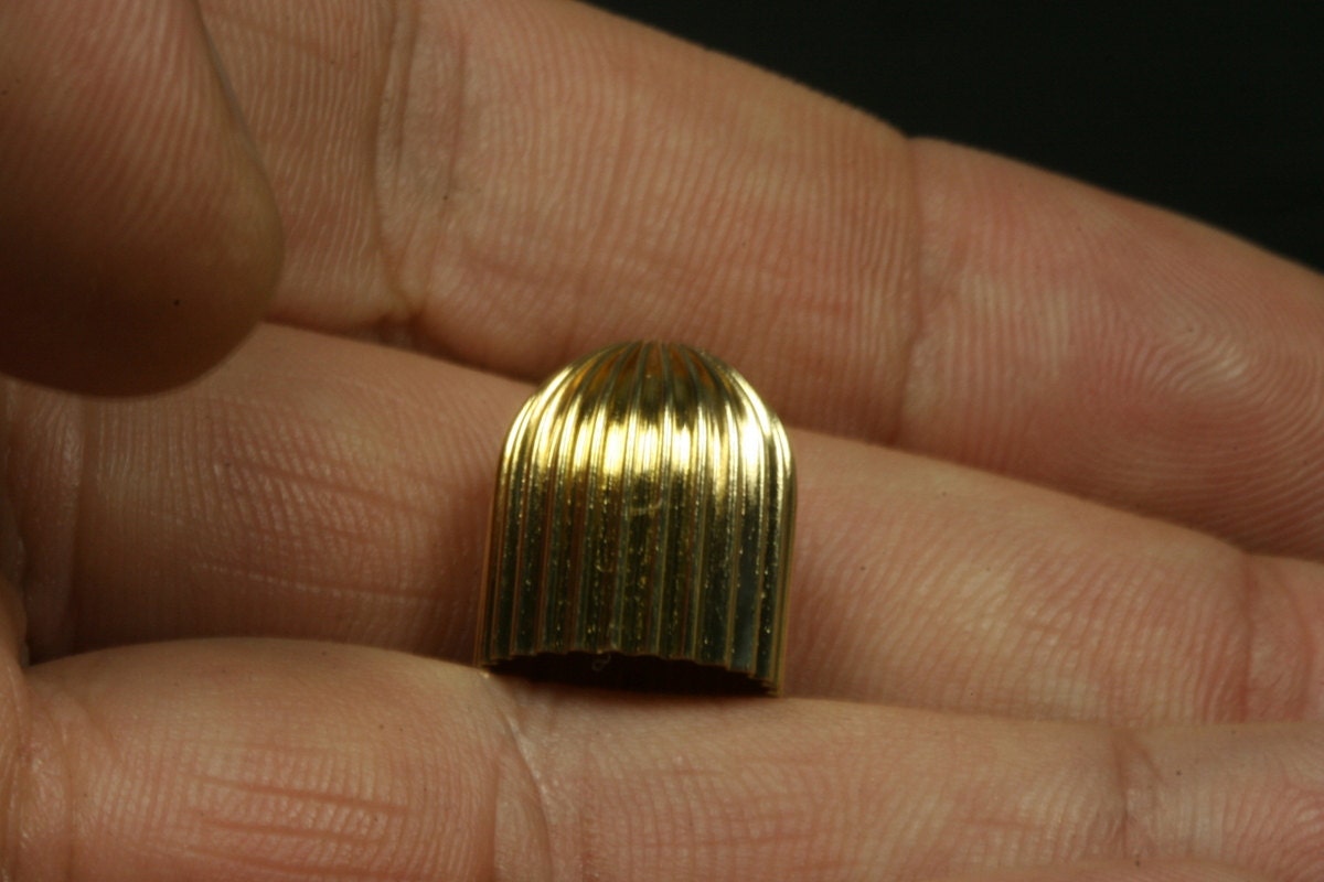 20 pcs 13,5x11,5mm 10mm inner 3mm hole raw brass cord tip ends, raw brass ribbon end, raw brass ends cap, findings ENC10 1777