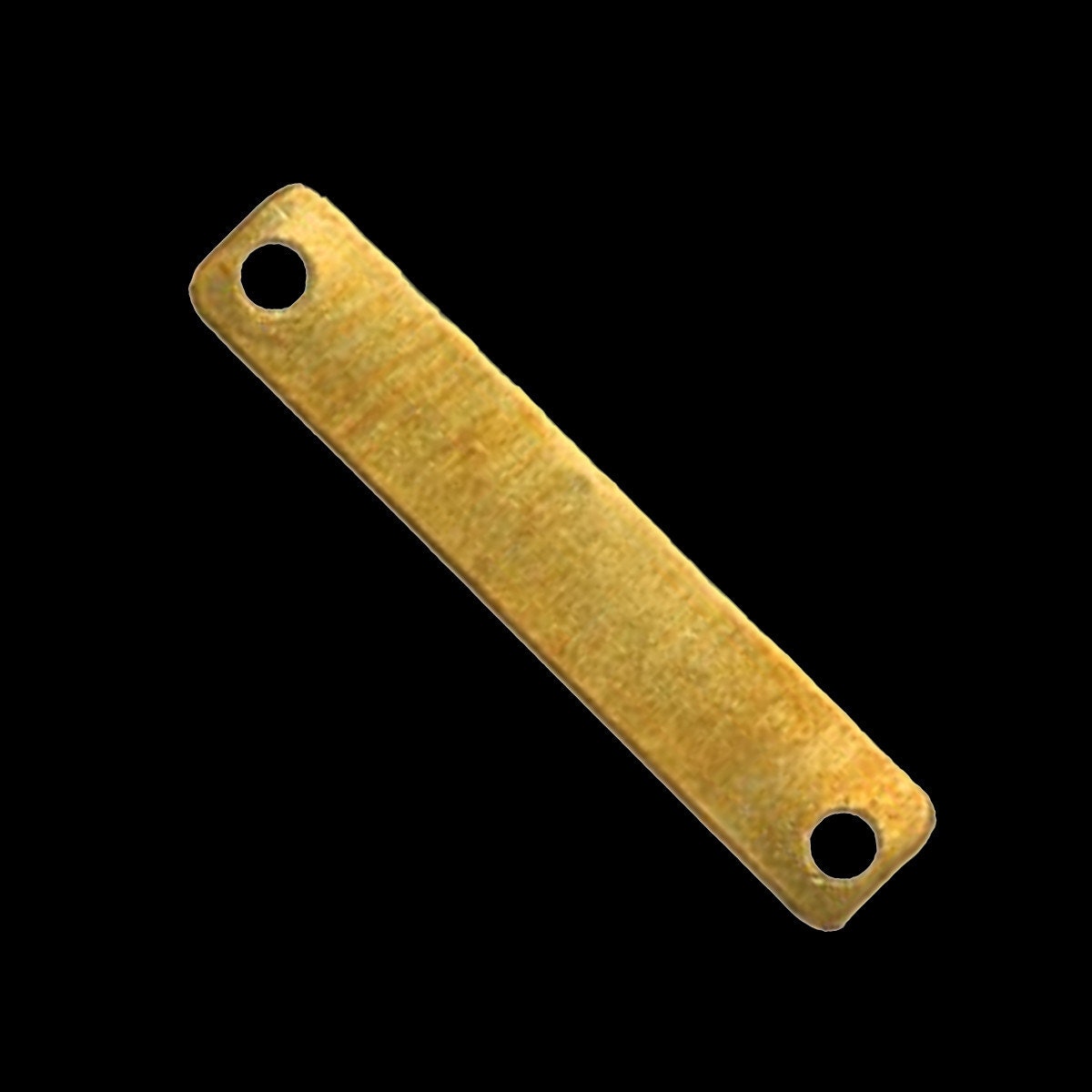 Rectangle tag two 2 hole connector 100 pcs raw brass 20x4mm charms ,findings 657R-30