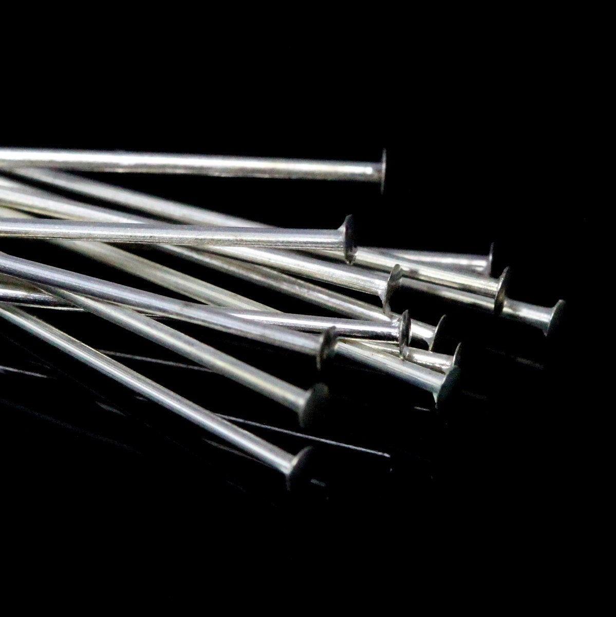 Brass head pin 200 pcs 40mm 20 gauge( 0,8mm ) silver plated 4020HS-40