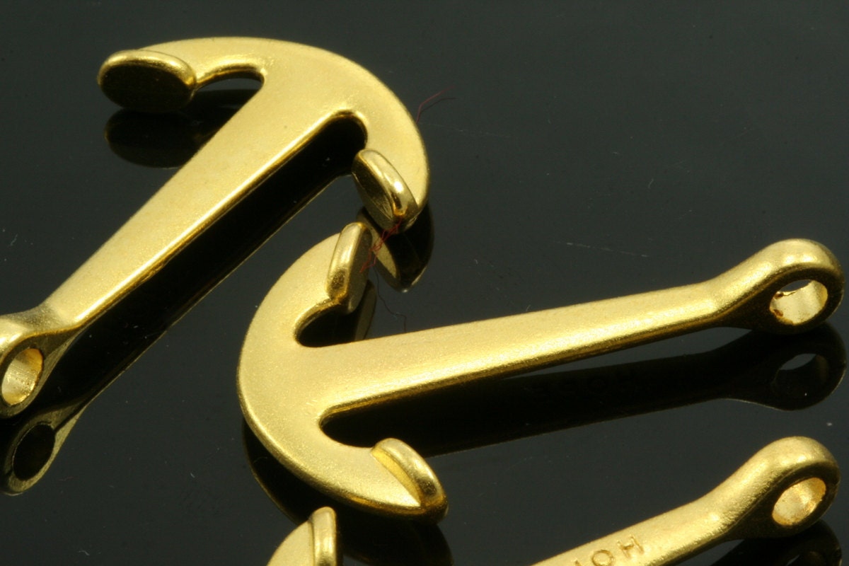 1 pc 40mm gold plated alloy anchor hoe finding charm pendant 683