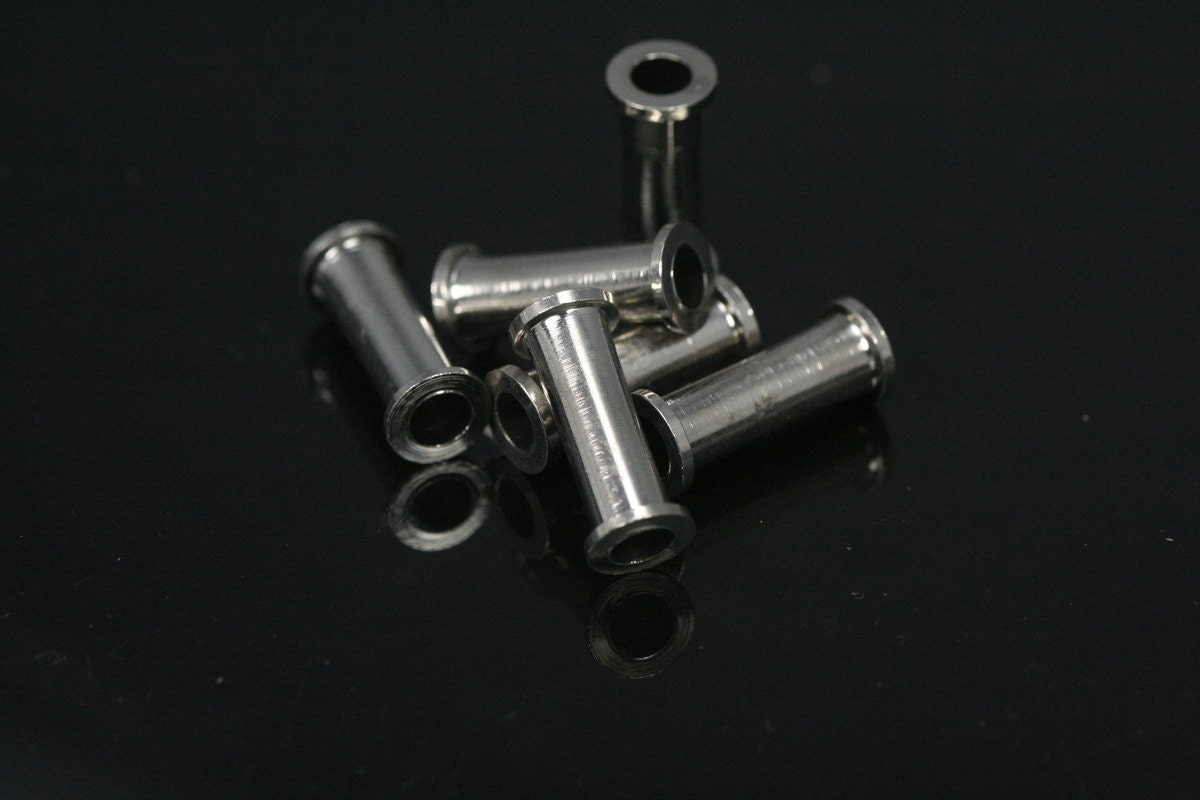 10 pcs 7x17mm (hole 4mm) nickel plated brass cylinder industrial brass spacer bead bab4 1092