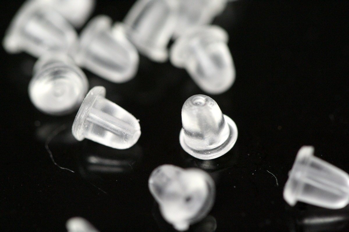 Slicone ear plugging/blocked, 400 pcs 5mmx4mm Rubber Earrings Jewelry Accessories Earring back