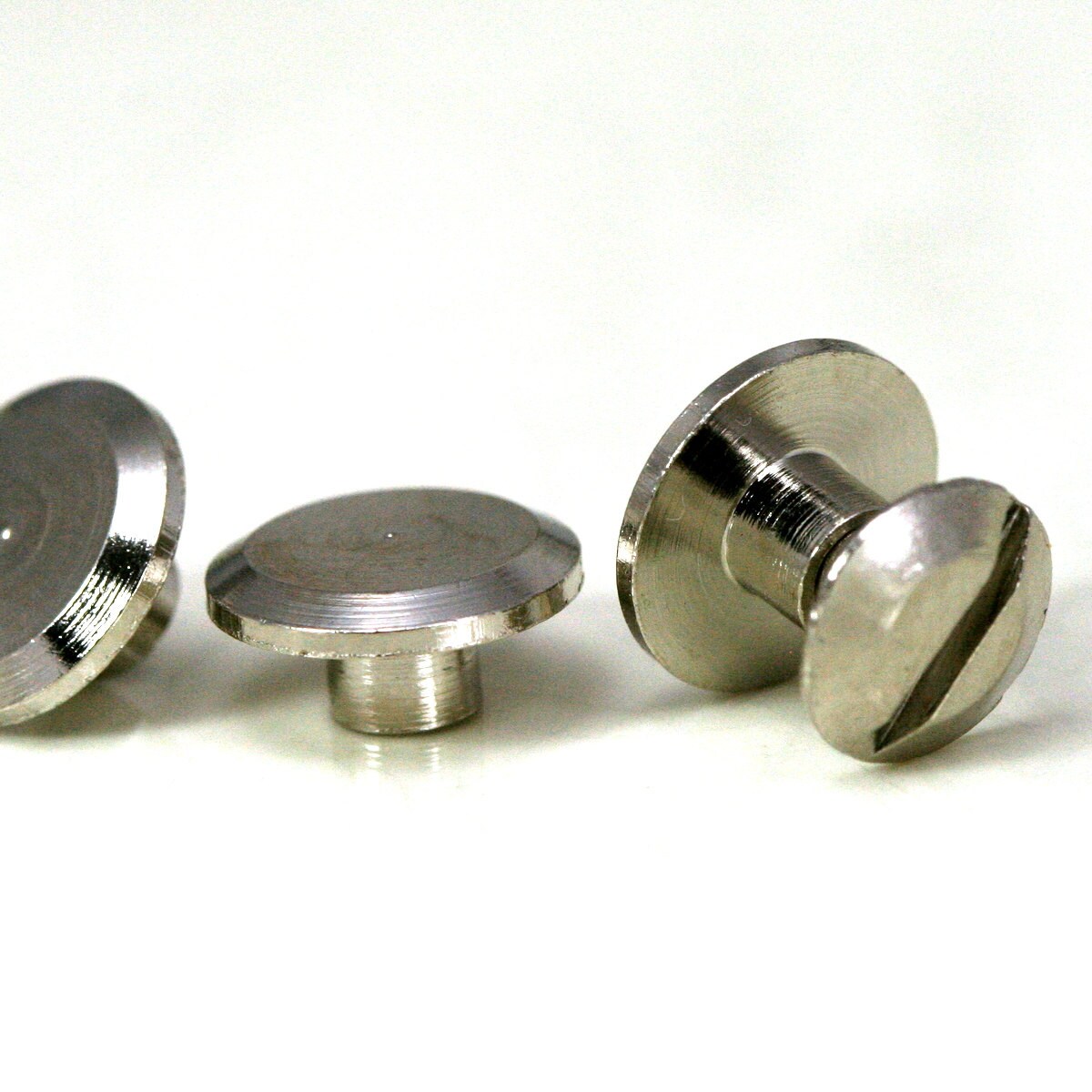 10x5mm nickel plated brass studs, screw rivets, chicago screw / concho screw, unusual steampunk finding, 1/8" bolt CSC3
