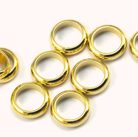Gold Plated Brass closed Seamless Spacer Ring Charms ,7x2mm (hole 5mm 4 gauge), spacer bead bab5Ri66 1595