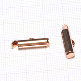 round tube with fold-in ends, 20 pcs 4x15mm 2mm inside diameter. rose gold plated brass, 1342R rtwf
