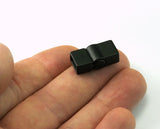 Magnetic clasp leather Black painted alloy cord 21x10mm LEATHER INNER: 8x4mm  MCL  1284