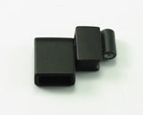 Magnetic clasp leather Black painted alloy cord 22x12.5mm LEATHER INNER: 10x5mm  MCL  1284