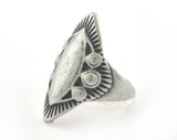 Adjustable Ring Antique Silver Plated Brass 31mm  (17.5mm 7US inner size) OZ3323