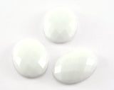 White dyed quartzite 1 pc. 15x20mm Oval faceted cabochons cab112-03