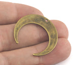Crescent Moon 30mm Antique Bronze Plated Brass Charms Findings Stampings OZ3439-225