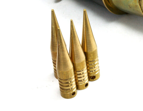 Raw Brass Spike 7x35mm 9/32"x1 3/8" finding spacer industrial design (2mm 5/64" 13 gauge hole ) pendulum 1090R