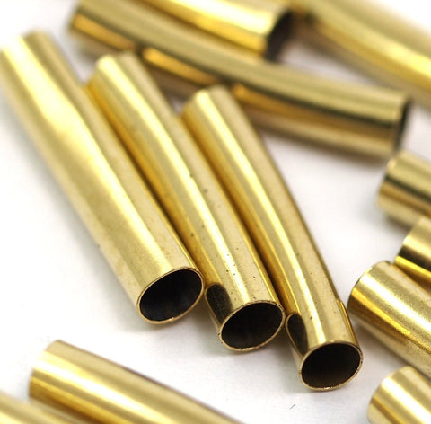 30 Pcs Raw Brass Curved Tube 20x4mm (hole 3.5mm)  E204CY32.5 1743