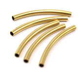10 Pcs Raw Brass Curved Tube 42x3.5mm (hole 2.8mm) E4235C90 943