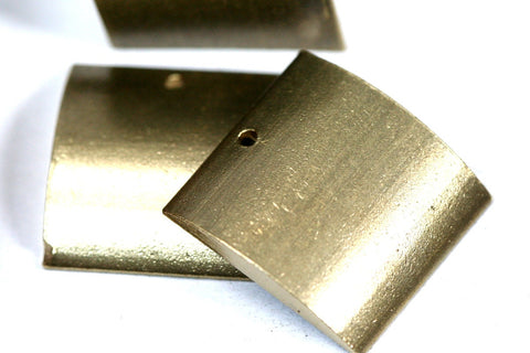 Square pendant 2 pcs O323 Raw Brass  24x4,7x23mm 0,94" x0,18"x 0,9"  finding rod industrial design (2mm  0,08" 12 gauge hole)