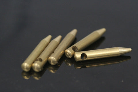 4x25 mm 1.16"x1"  raw brass long spike finding spacer industrial design (2.5 mm 0.1" 10 gauge hole ) pendulum 1137R