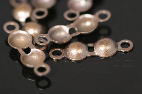 50 pcs 5x17mm brass ball crimp bead tips- clam shell knots cover terminators- antique copper tone findings CS5C-12 1920