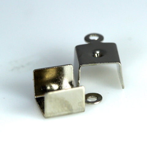 Silver Tone Brass Fold Over Cord End Tips Findings Leather Crimps End Tip CSS8N-22 1930