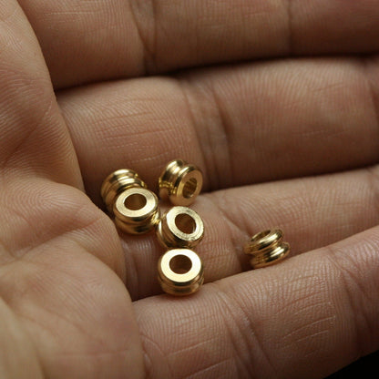 Raw Brass Cylinder 6x4mm (hole 3mm) industrial brass Charms,Pendant,Findings spacer bead bab3 1317R