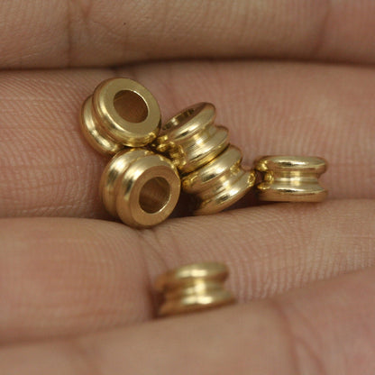 Raw Brass Cylinder 6x4mm (hole 3mm) industrial brass Charms,Pendant,Findings spacer bead bab3 1317R