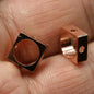 10 pcs rose gold brass square 8x8mm 5/16"x5/16" finding square industrial design (7mm 9/32" hole ) 1270RG