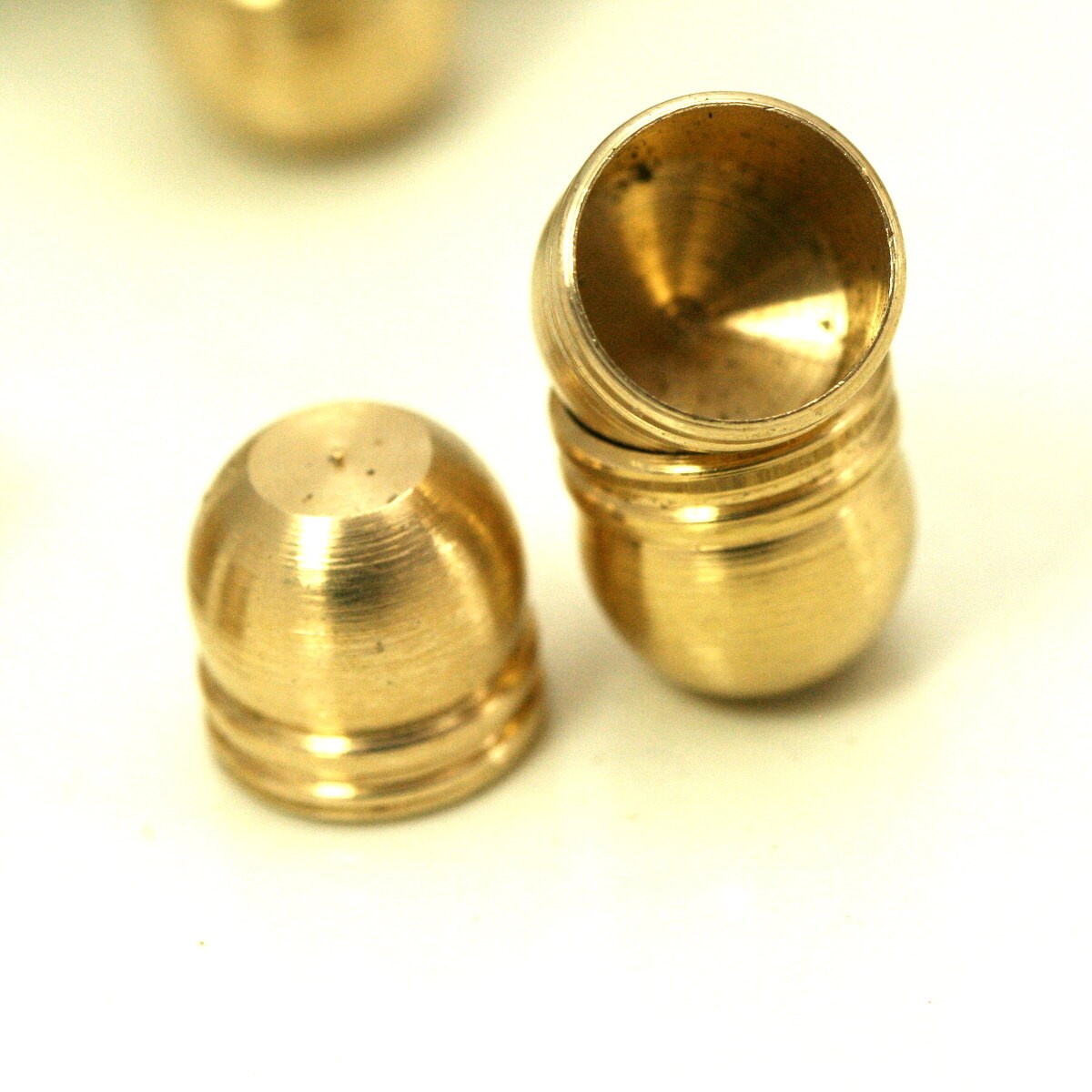 raw brass ribbon end, 9,5x9,5mm 8mm inner raw brass cord tip ends, ends cap, 1673 ENC8