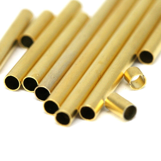 Brass round tube 15 pcs 3x40mm ( 2,6mm hole) gold plated OZ1333G-40