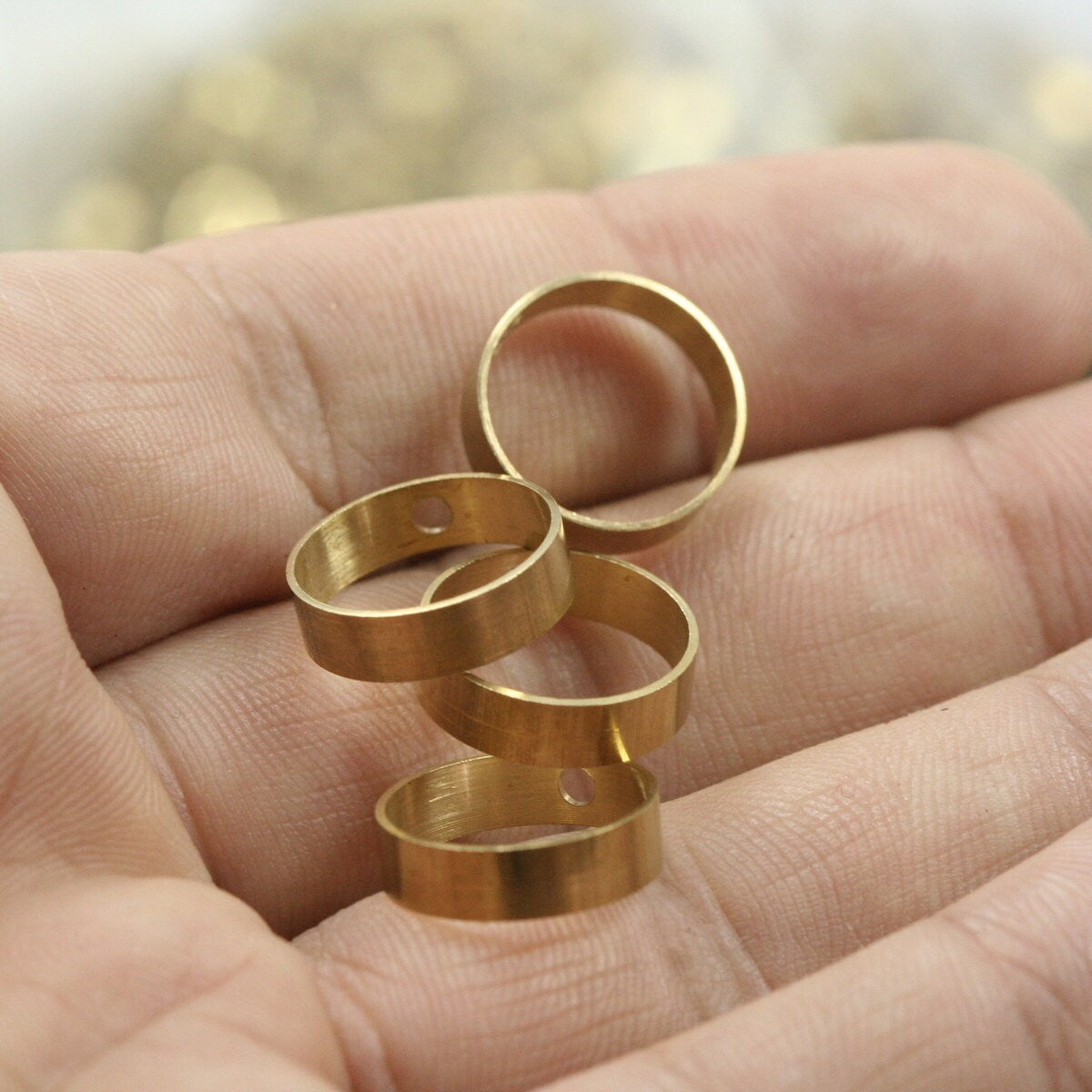 brass bead frame 20 pcs 14x4mm 0,55"x0,16" (hole 13mm 0,51") 1 hole ring ring 1216R