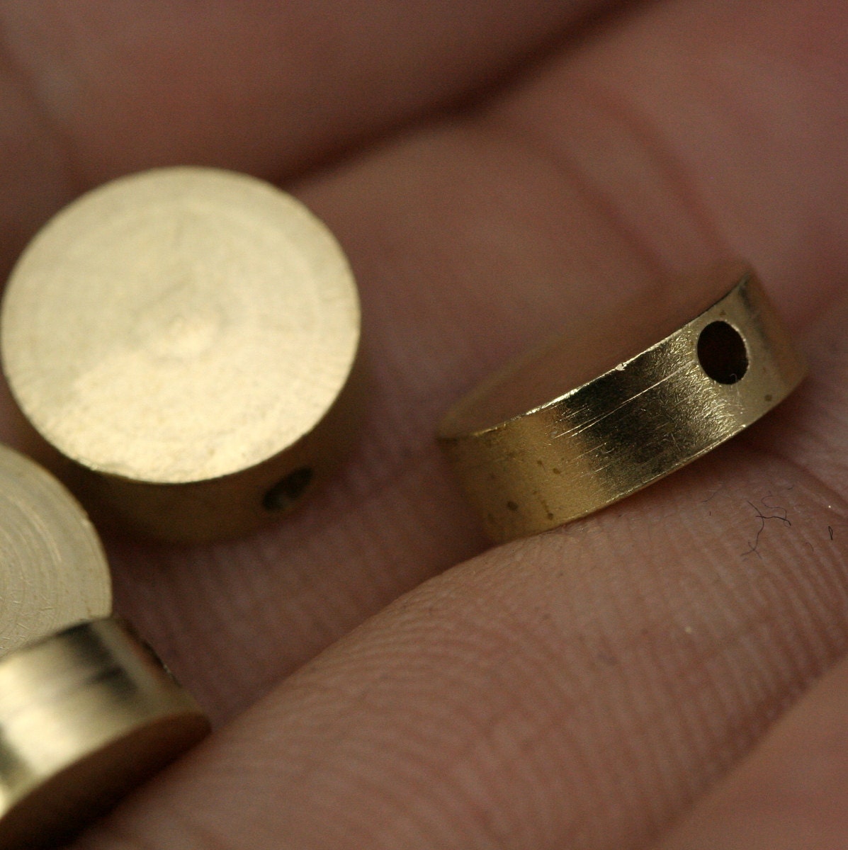 stamping round bead raw brass 10x3.5mm 1858