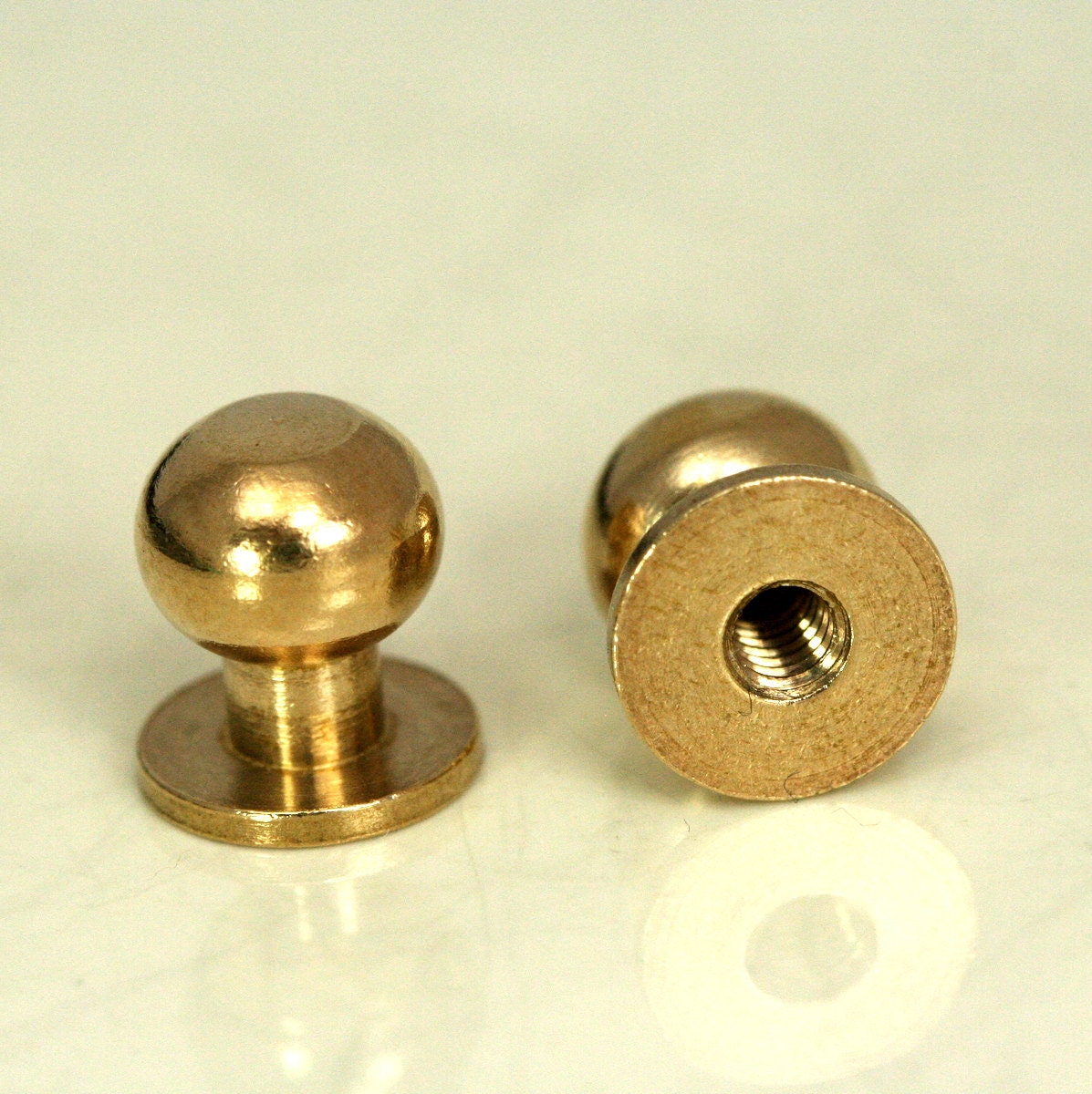 Raw Brass Studs Rivets 8.5x8mm , 1/8" thread hole 1357