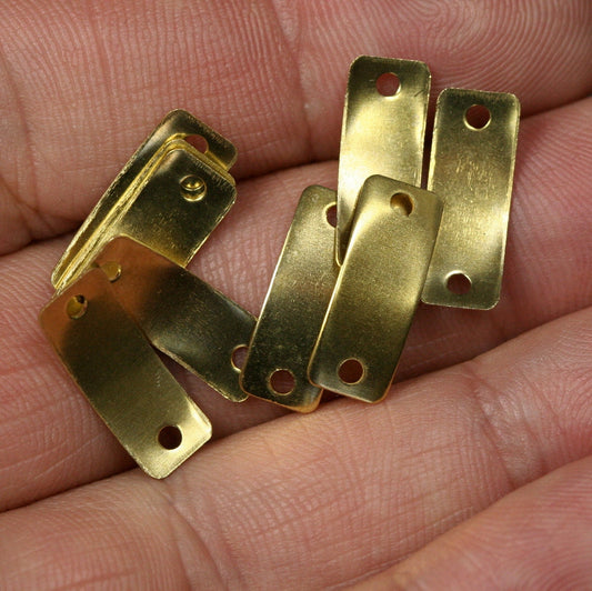 Rectangle 2 hole curved connector 100 pcs Raw Brass 6x16mm Charms ,Findings 709R-34 tmlp