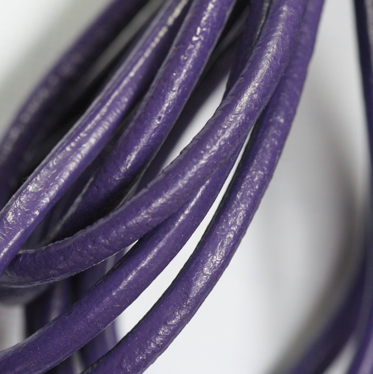 Purple Genuine Leather Cord Premium Quality - 4mm Round - For Beading, Jewelry, Crafts, and Decorations lth4