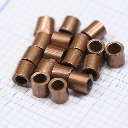 Crimp tubes, crimp beads 2.5x2.5mm 1,75mm 14 gauge inside diameter. copper tone OZ1401C-15 crmb