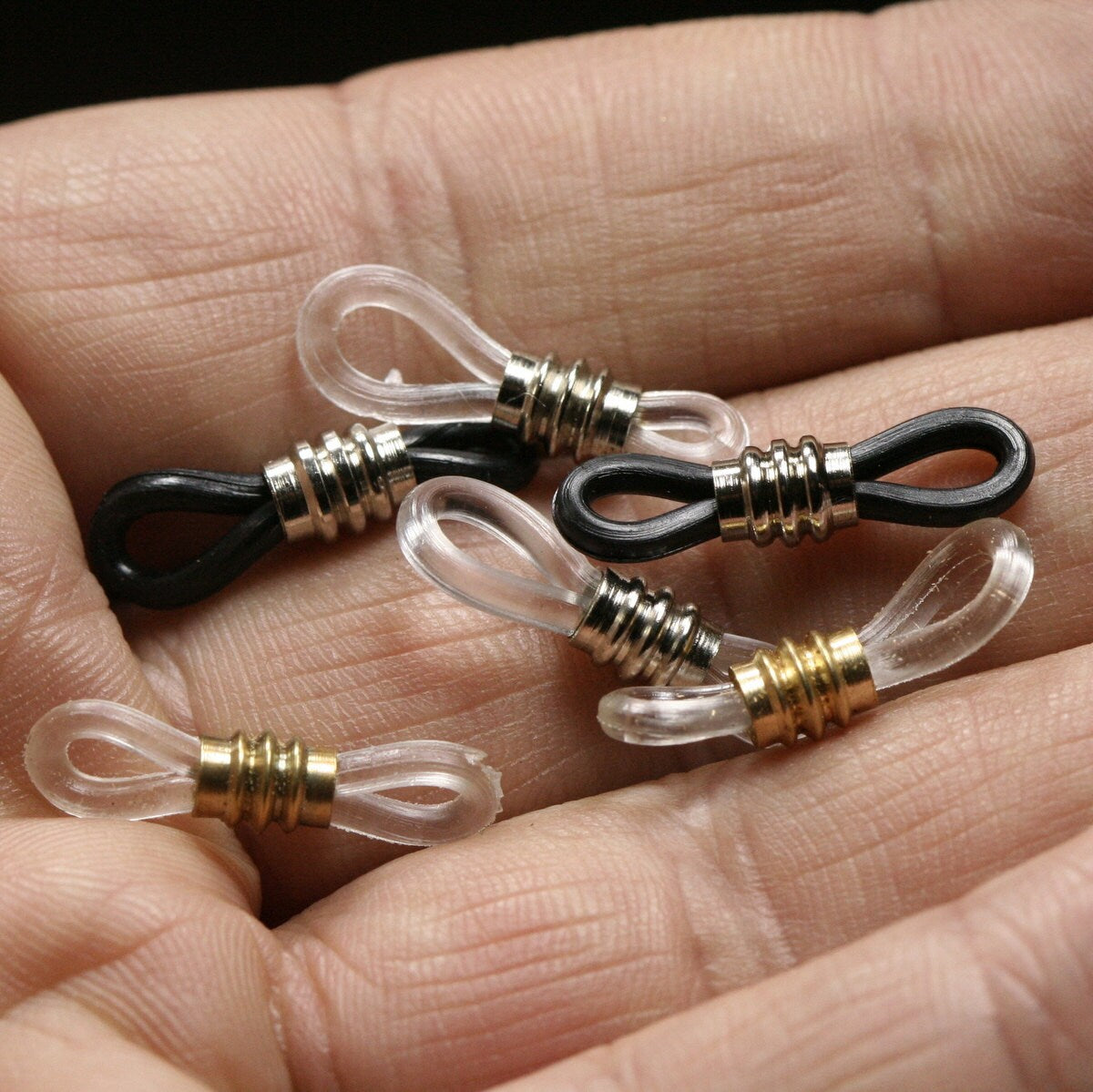 Rubber Glasses Chain Holders - Replacement Loops for Glasses Chains - Four Spare Glasses Chain Ends - Rubber Spectacle Holder Ends 395