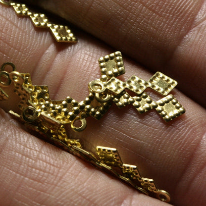 Raw Brass 15mm textured 1 hole pendant drop Charms ,Findings 903R-35 tmlp