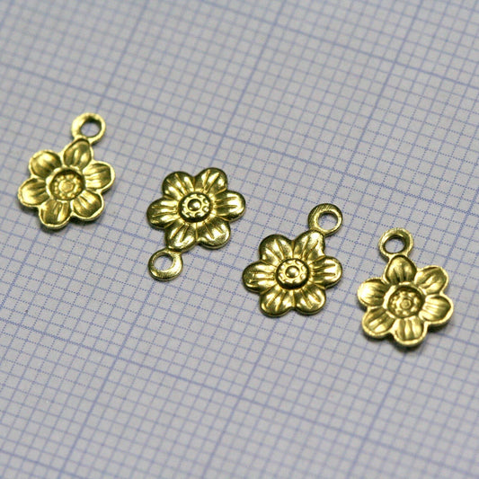 Raw Brass 15mm textured 1 hole pendant Charms ,Findings 904R-40 tmlp