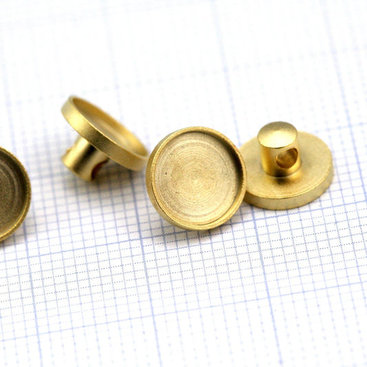 Gold plated brass button 8mm setting 1771
