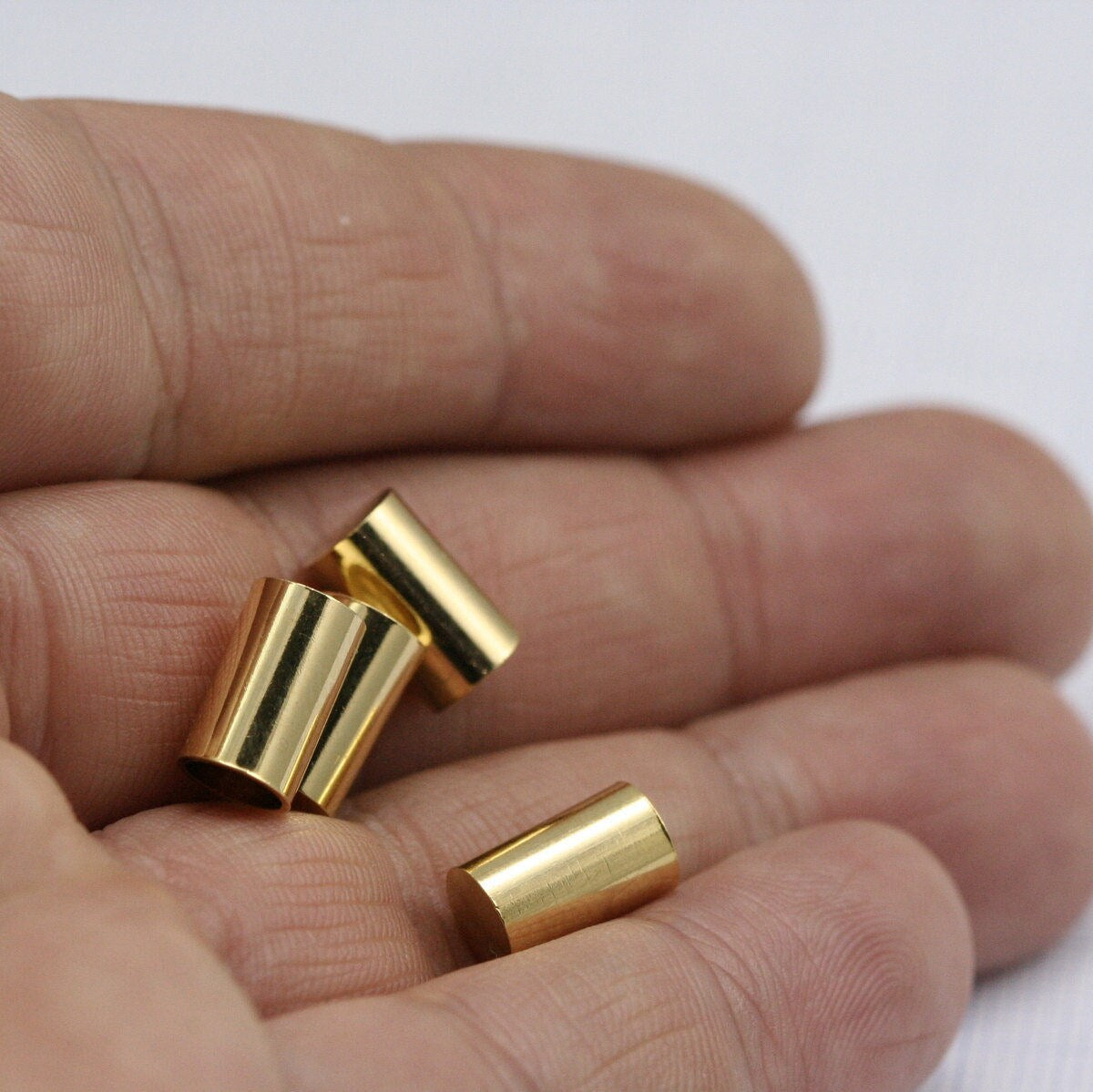 ribbon end, 6X10mm 5mm inner Gold plated brass cord tip ends,ends cap, findings ENC5 1646