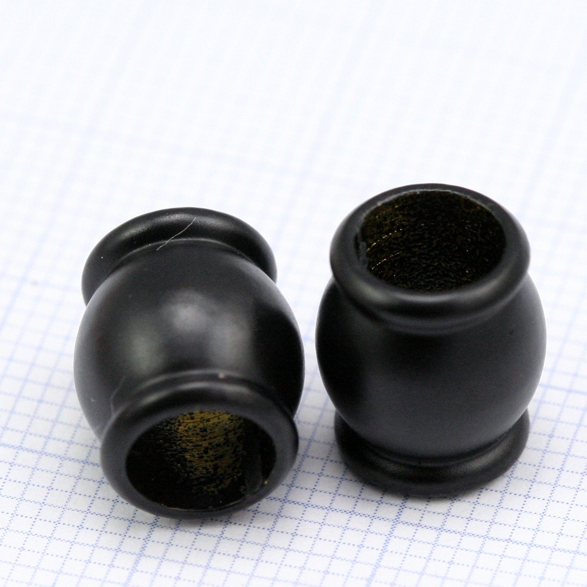 brass spacer, black painted brass bead , 10x11.5mm ( holes 6.5mm ) bab6.5 400