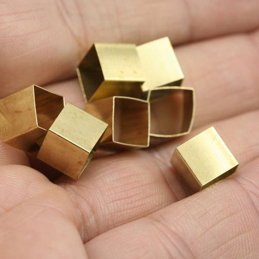 Raw Brass square tube 8x8x8mm tube spacer finding 7.6mm inner 1433